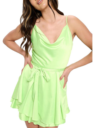 B Darlin Junior's Cowlneck Fit & Flare Dress Green Size 3-4