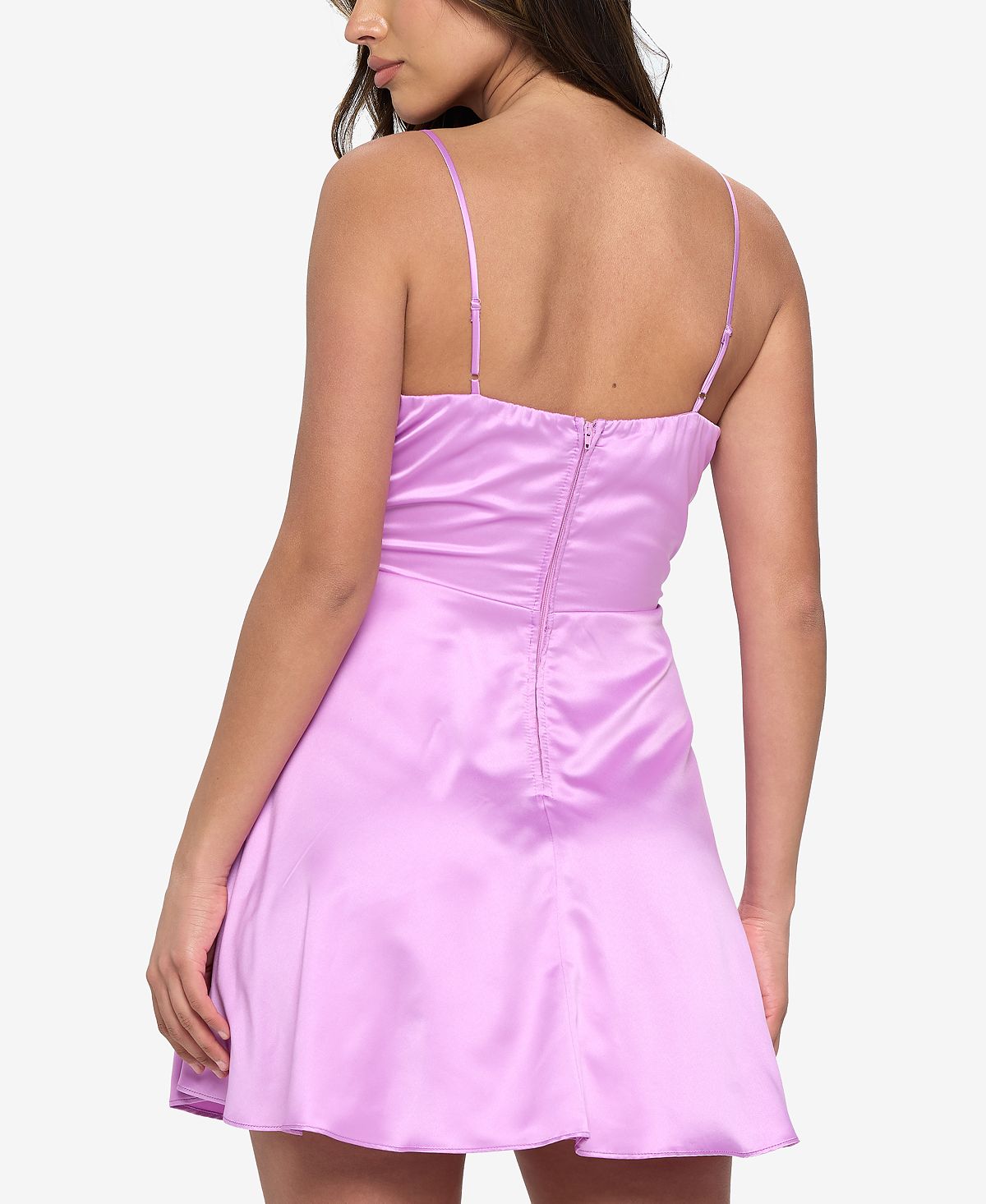 Vestido B Darlin Junior's com decote careca e ajuste evasê, roxo, tamanho 15-16