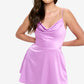 Vestido B Darlin Junior's com decote careca e ajuste evasê, roxo, tamanho 15-16
