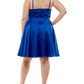 Vestido feminino de cetim B Darlin, azul, tamanho 16W