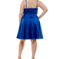 Vestido feminino de cetim B Darlin, azul, tamanho 22W