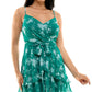 Vestido B Darlin Junior com decote em V e amarração frontal, verde, tamanho 12