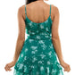 Vestido B Darlin Junior com decote em V e amarração frontal, verde, tamanho 12