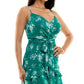 Vestido B Darlin Junior com decote em V e amarração frontal, verde, tamanho 12