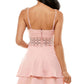 Vestido B Darlin Junior com acabamento em renda e ajuste evasê rosa tamanho 13-14