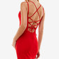Vestido justo com decote em V B Darlin Junior's vermelho tamanho 15-16