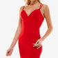 Vestido justo com decote em V B Darlin Junior's vermelho tamanho 15-16