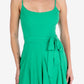 Vestido B Darlin Junior's com amarração na cintura, verde, tamanho 11-12