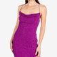 Vestido de malha com glitter e gola alta B Darlin Junior's, rosa, tamanho médio