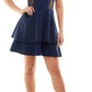 Vestido de renda lateral com camadas B Darlin Junior's Azul Tamanho 7-8