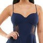 Vestido de renda lateral com camadas B Darlin Junior's Azul Tamanho 7-8