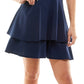 Vestido de renda lateral com camadas B Darlin Junior's Azul Tamanho 7-8