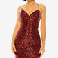 Vestido justo com lantejoulas e decote em V da B Darlin Junior, vermelho, tamanho 9/10