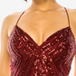Vestido justo com lantejoulas e decote em V da B Darlin Junior, vermelho, tamanho 9/10