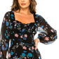 Vestido estampado Emma com babados, preto, tamanho 34, da B Darlin Junior