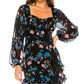 Vestido estampado Emma com babados, preto, tamanho 34, da B Darlin Junior