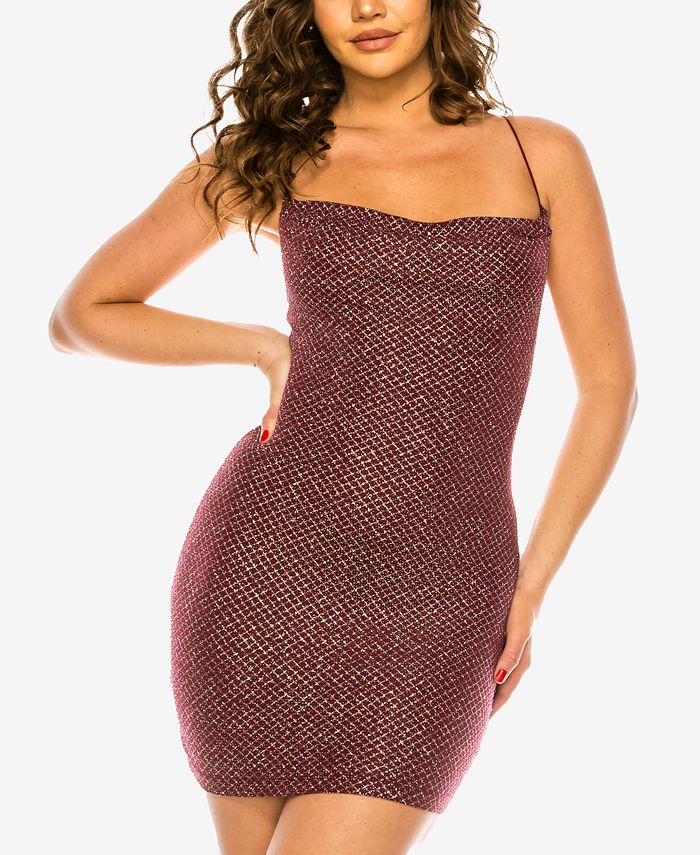 Vestido justo com alças finas B Darlin Junior's, vermelho, tamanho pequeno