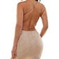 Vestido justo com decote redondo B Darlin Junior's marrom tamanho grande