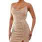 Vestido justo com decote redondo B Darlin Junior's marrom tamanho grande