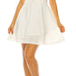 Vestido skater feminino B Darlin com renda e decote alto, branco, tamanho 7-8