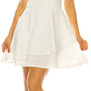 Vestido skater feminino B Darlin com renda e decote alto, branco, tamanho 7-8