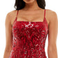 Vestido justo com alças finas e decote quadrado da B Darlin Junior, vermelho, tamanho 56