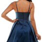 Vestido curto feminino B Darlin com corte evasê evasê, azul, tamanho 12