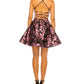 Vestido evasê floral jacquard A da B Darlin Junior, preto, tamanho 13-14