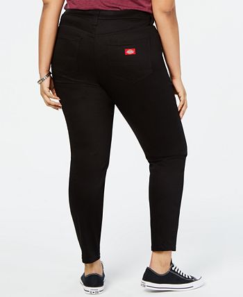 Calça de sarja elástica Dickies Junior's Plus genuína, preta, tamanho 22