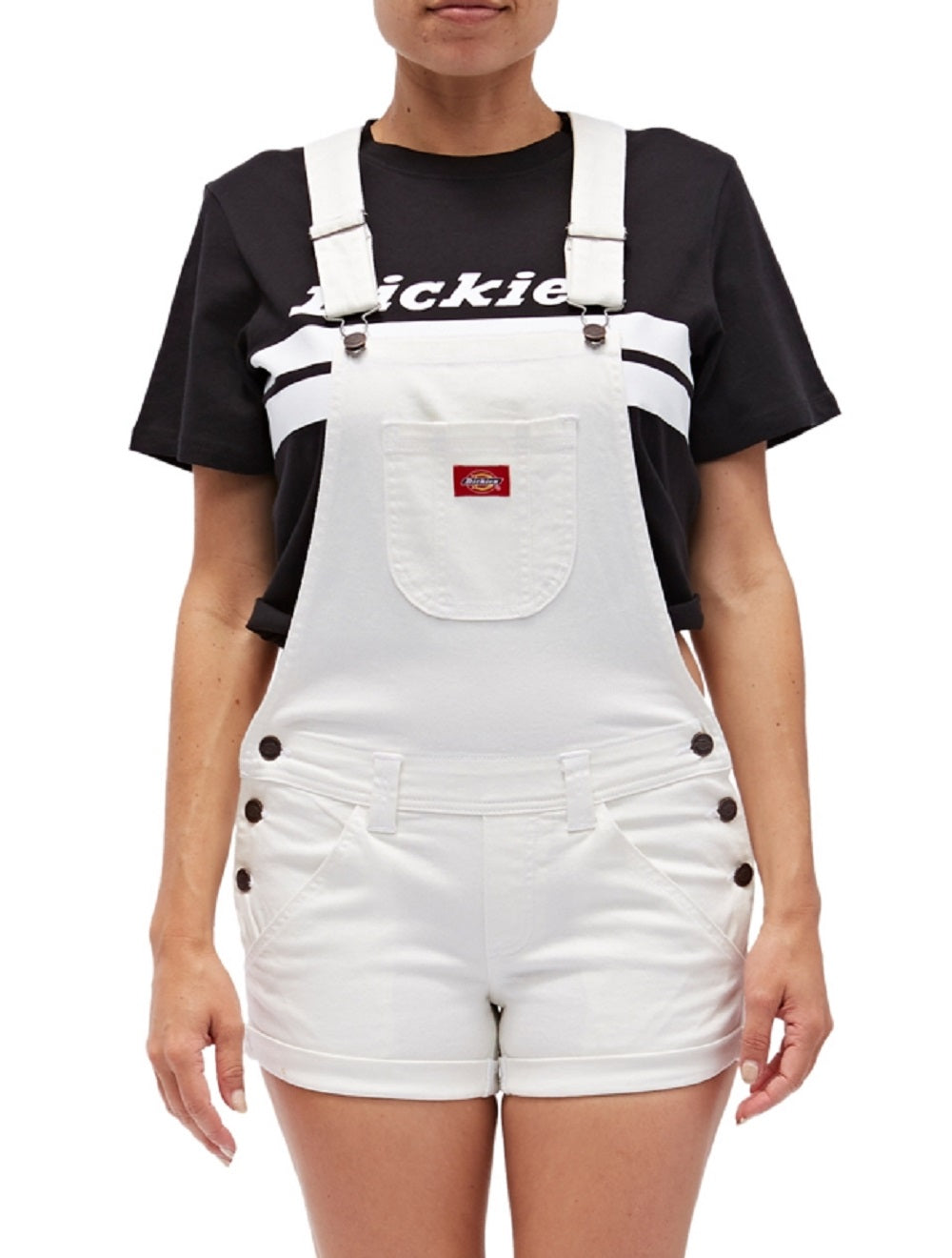Vestido macacão com punho Dickies feminino, branco, tamanho médio