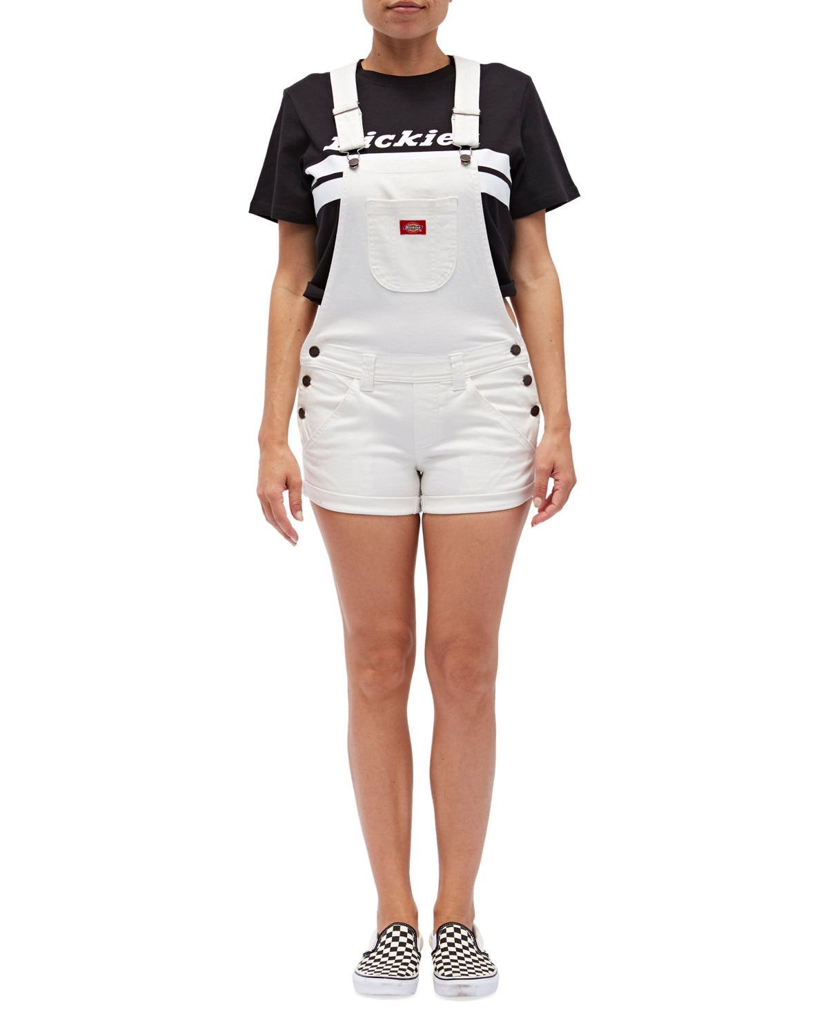 Vestido macacão com punho Dickies feminino, branco, tamanho médio