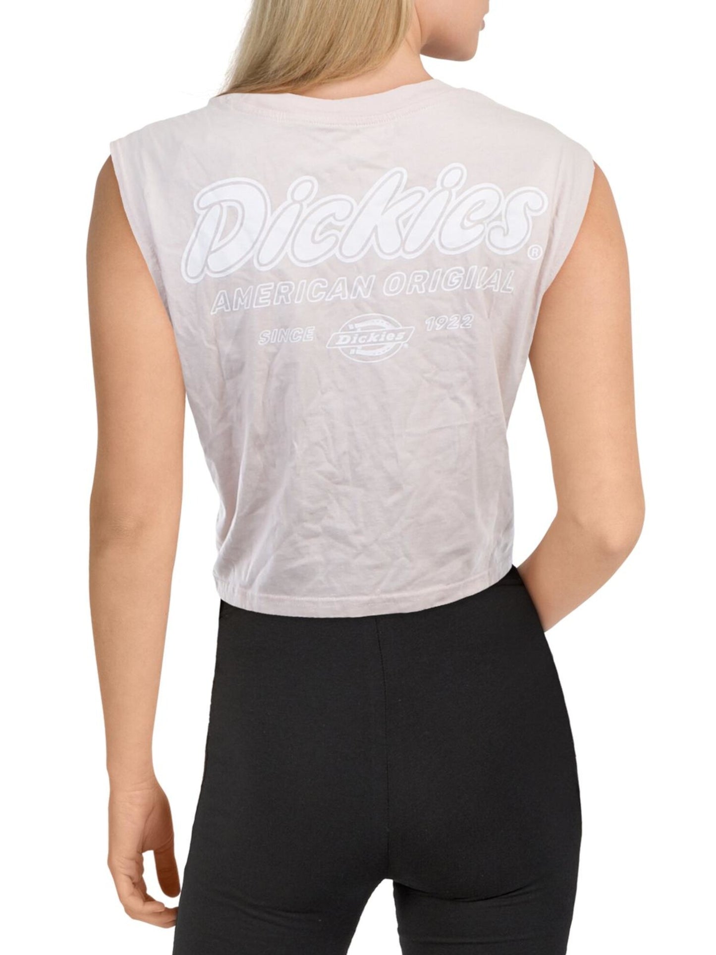 Camiseta Dickies Feminina de Algodão com Comprimento Curto e Logotipo Gráfico, Manga Curta e Gola Redonda, Rosa, Tamanho M