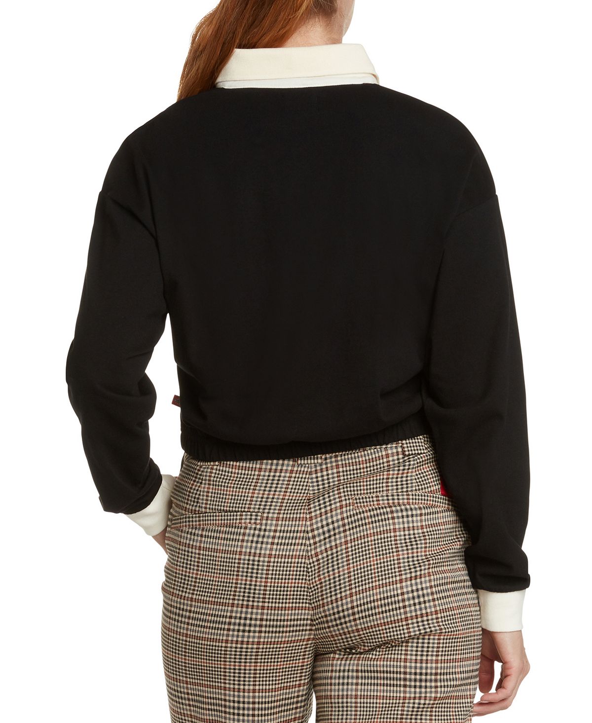 Camisa polo feminina Dickies de algodão com bainha elástica, preta, tamanho pequeno