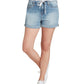 Dickies Shorts Jeans Feminino Cintura Alta com Punho Azul Tamanho 0