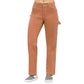 Calça feminina Dickies Carpenter com bolso e zíper, cintura alta, perna reta, laranja, tamanho 9