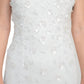 Adrianna Papell - Off-shoulder Sequined Beaded Column Mesh Gown