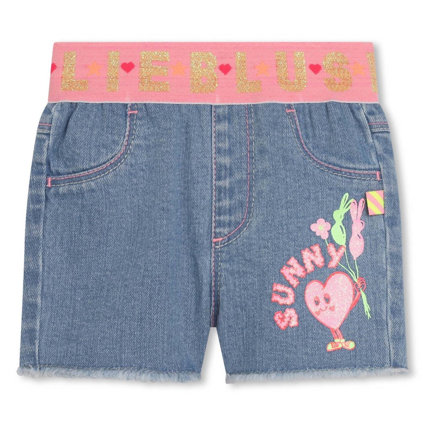 Billieblush - Baby Girls Denim Shorts With Elastic Logo Waist
