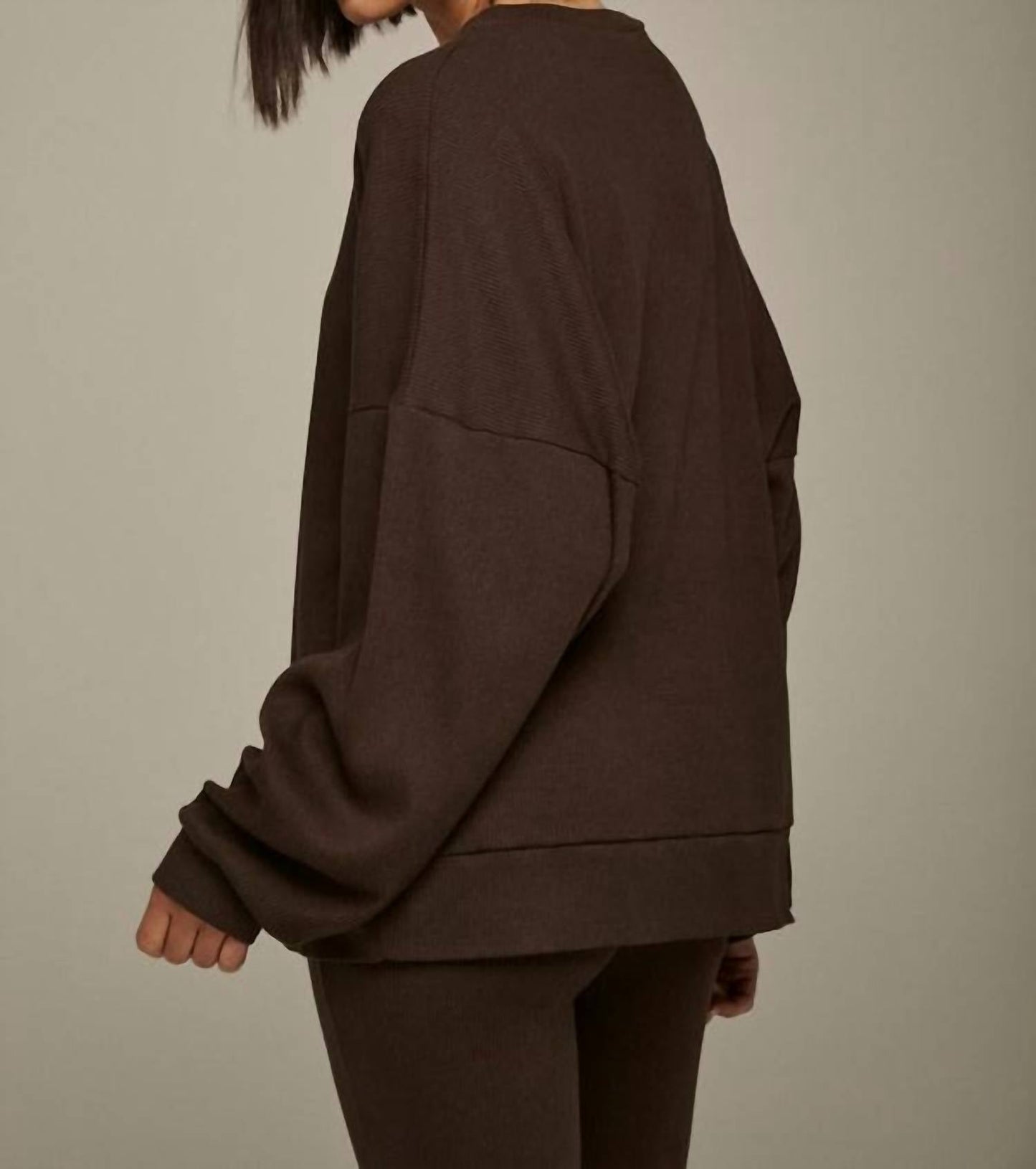 Lanston - Porter Ribbed Oversized Crewneck Pullover Top