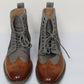Botas Stacy Adams Finnegan Wingtip com cadarço, masculinas, marrom, tamanho 11,5 M
