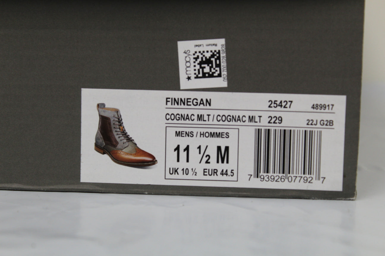 Botas Stacy Adams Finnegan Wingtip com cadarço, masculinas, marrom, tamanho 11,5 M