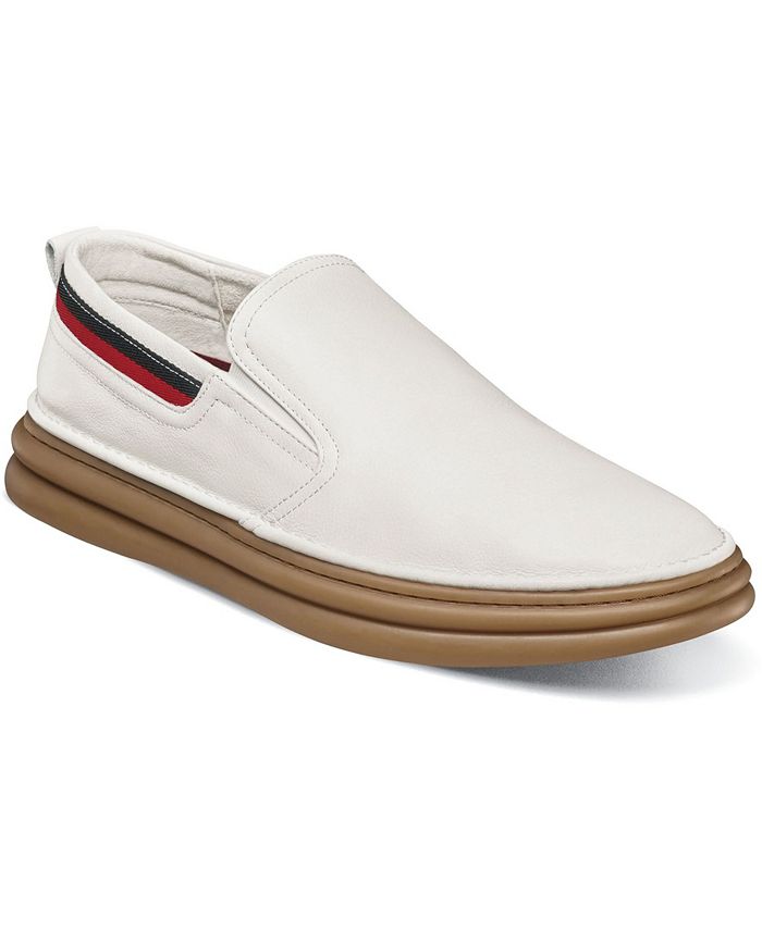 Stacy Adams Delmar Flat Toe Slip-On Masculino Branco Tamanho 12 M