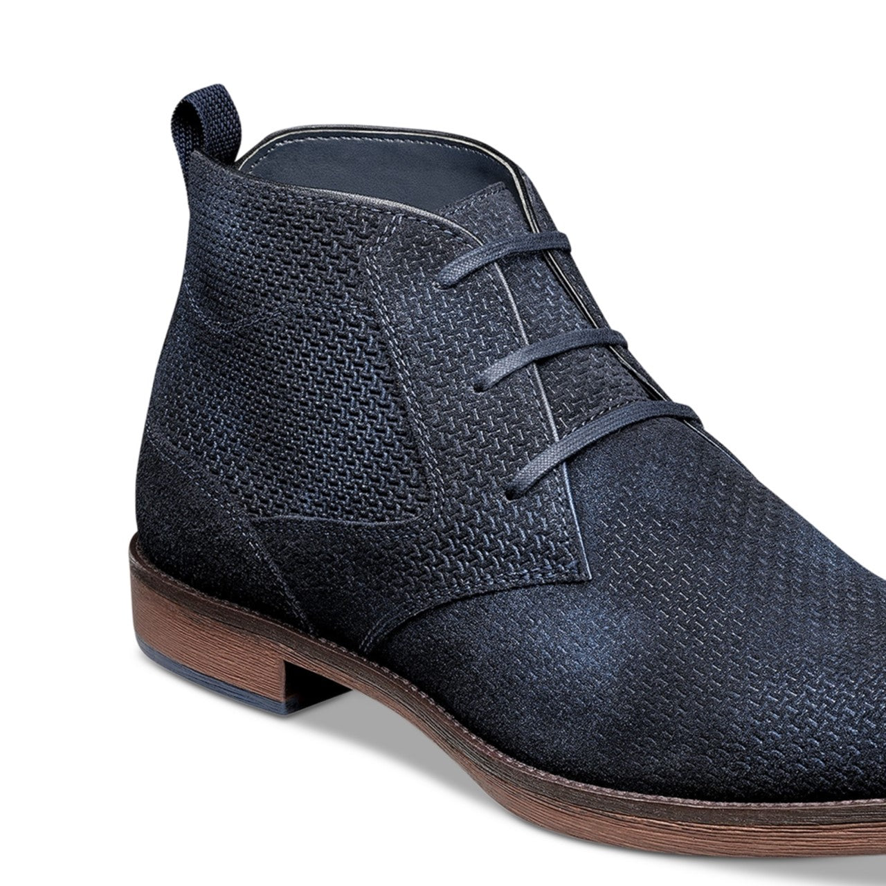Botas Chukka Stacy Adams Masculinas Kyron Biqueira Lisa com Cadarço Azul