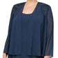 Vestido feminino em camadas com jaqueta azul tamanho 18W da SL Fashions