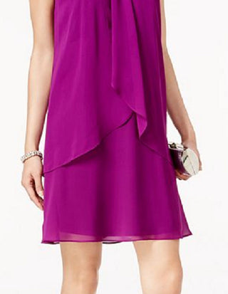 Vestido feminino em camadas SL Fashions, roxo, tamanho 8