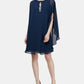 Vestido de coquetel feminino de duas peças SL Fashions, azul, tamanho 12