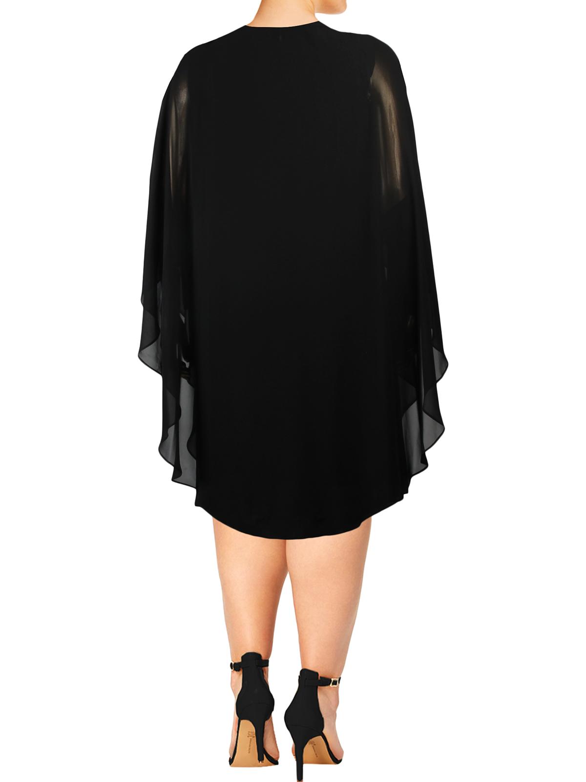 Blusa de noite transparente feminina SL Fashions, preta, tamanho 16W