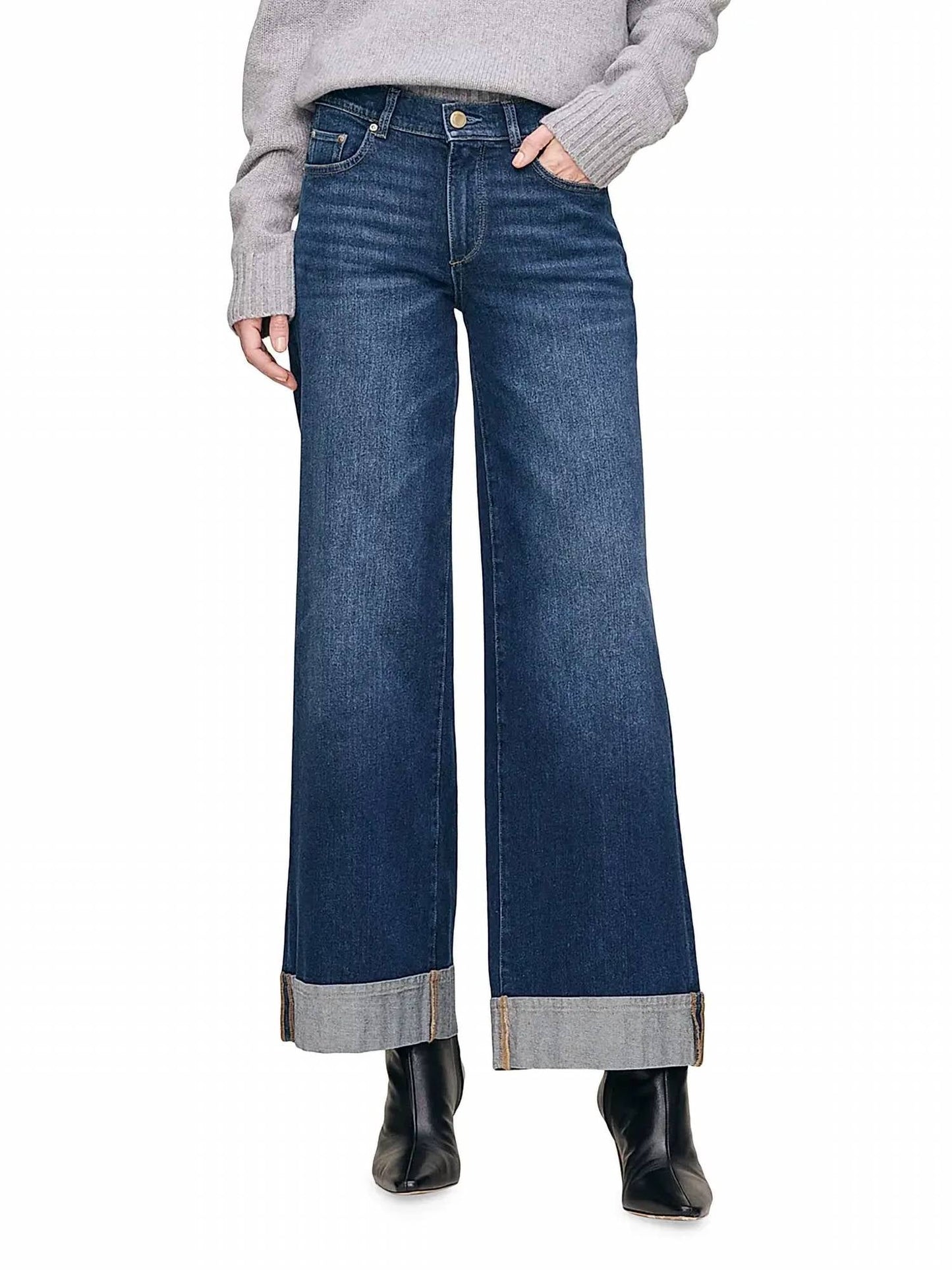 Dl1961 - Women'S - Hepburn Wide Leg Vintage Mid Rise Jeans