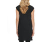 Túnica feminina DKNY com logo alto e baixo, preta, tamanho pequeno