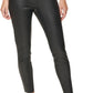 Leggings femininas DKNY de couro sintético, pretas, tamanho extragrande