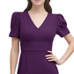 Vestido tubinho com manga bufante DKNY feminino, roxo, tamanho 16